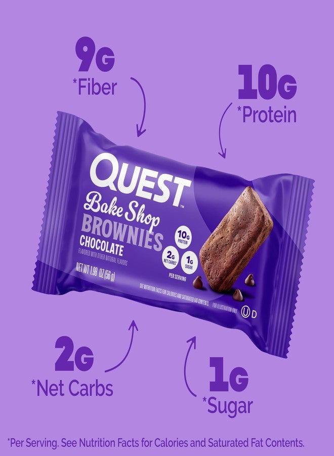 Quest Nutrition Bake Shop, Chocolate Brownies, 10g Protein, 2g Net Carbs, 1g Sugar, 4 Count - Image 2